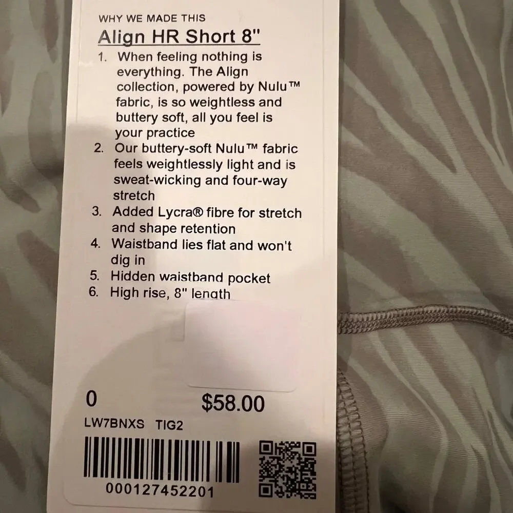 Lululemon Align Short 8" High Rise size 0 Le Tigre Camo Green Fern Multi TIG2 - Picture 4 of 4